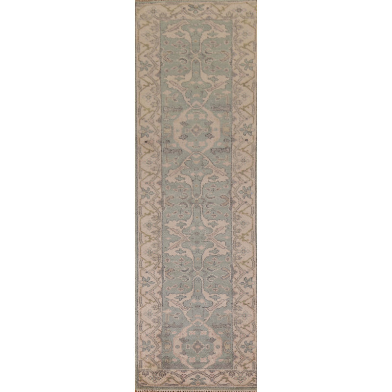 Tapis de couloir vert vert Oushak 3 x 10
