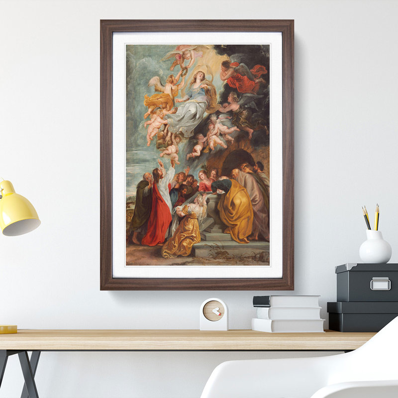 The Assumption of the Virgin by Peter Paul Rubens - Picture Frame Painting, Walnut, 65cm H x 48cm W x 2cm D