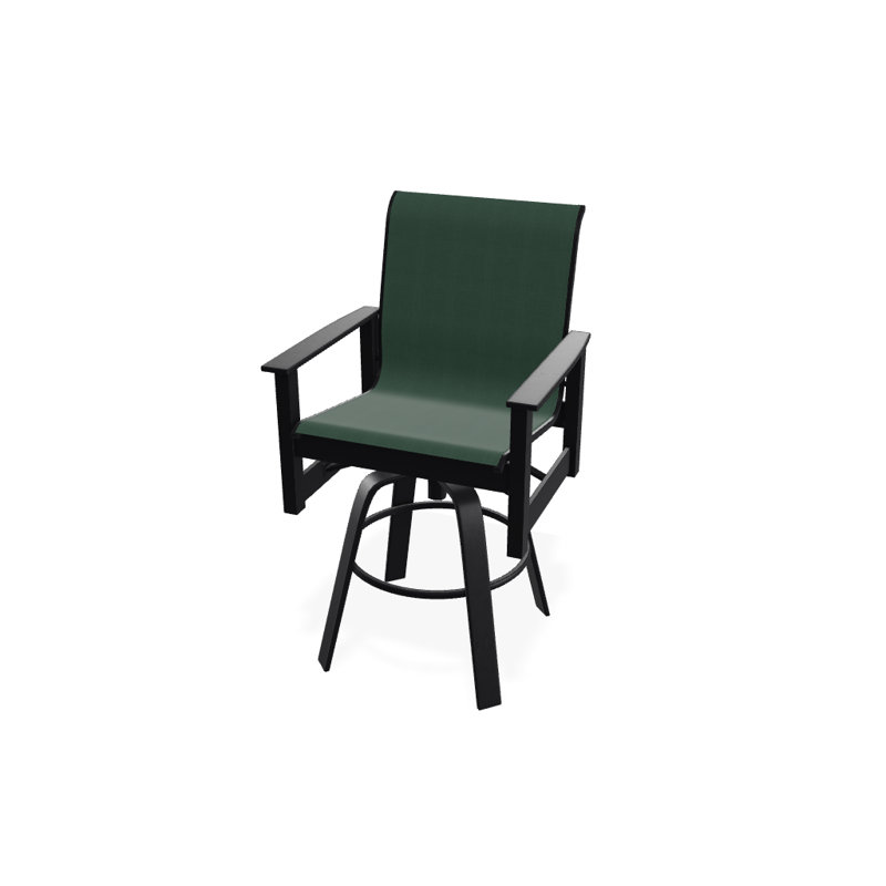 Fauteuil pivotant à hauteur de barre Leeward MGP, Vert forêt 22D Sunbrella® vert, Noir texturé