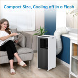 Portable Conditioners Cooling Control 8000 Btus Portable Air Conditioner With Efficient Cooling, Quiet Portable Cooling Ac Up To 350 Sq.ft. With Dehumidifier, Fan, Sleep Modes, 3-In-1,  White & Black