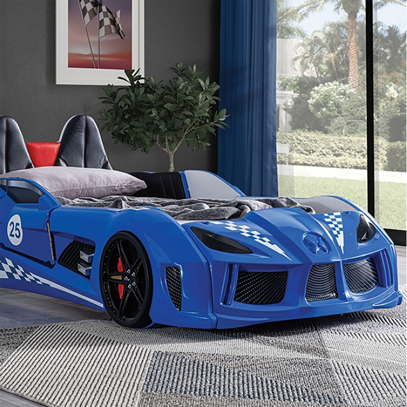 Lit simple pour enfant Abdulhaq, Bleu
