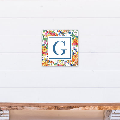 «Wildflower Monogram», art textuel sur toile tendue
