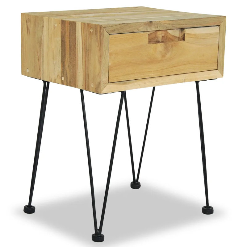 Lou 40cm W Solid Wood Bedside Table