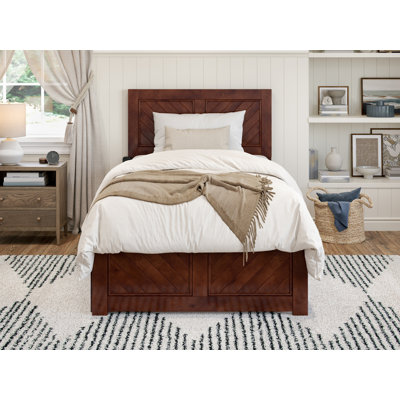 Jeinny Solid Wood Platform Bed with Matching Footboard & Storage Drawers