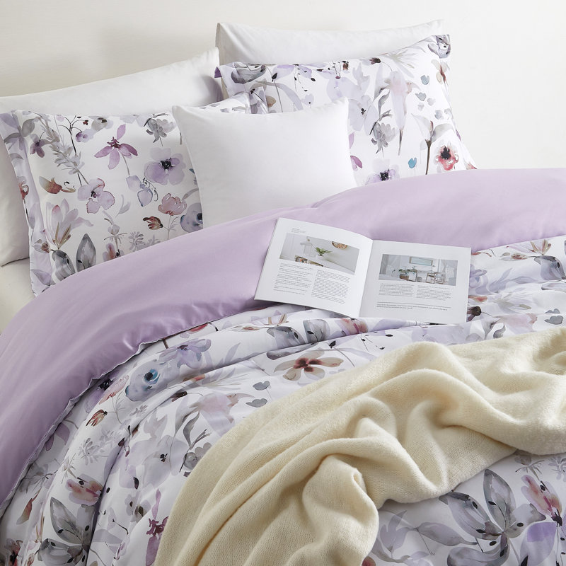 Ensemble d'édredon en microfibre 2 pièces Manoja, Lit simple, Mauve