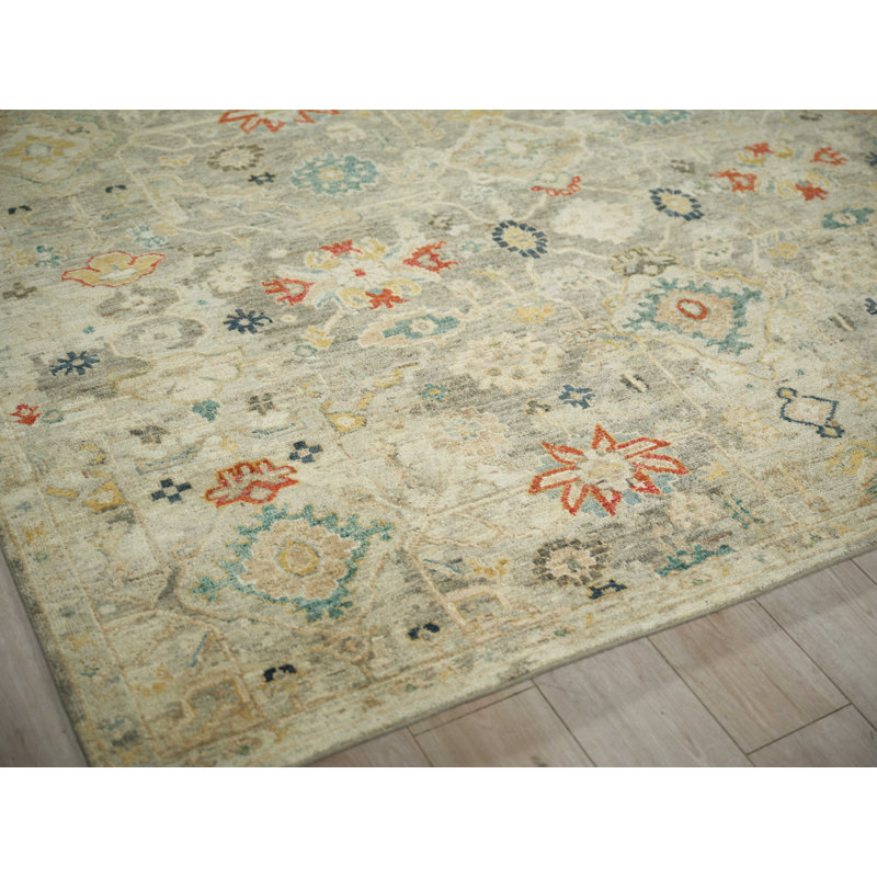 Oxford Hand-knotted Ghazni Wool, Gray Area Rug, Rectangle 12' x 15'