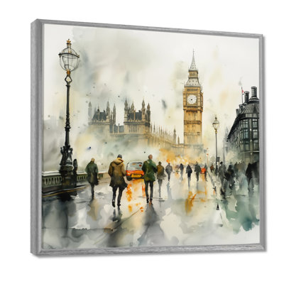 Rainy Views Of Big Ben In London II - City London Wall Décor