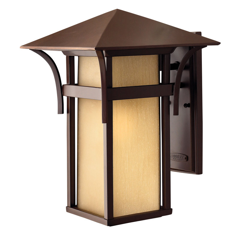 Harbor Outdoor Wall Lantern, 16.3" H x 11" W, Satin Black, MED