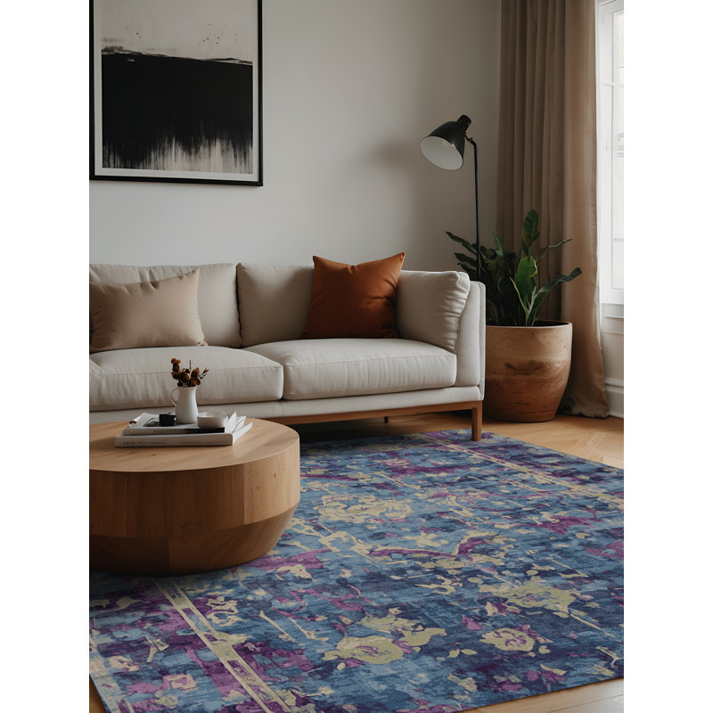 Machine Washable Gray Area Rug, Square 4'