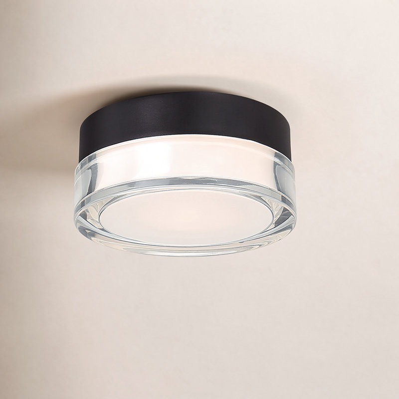 Pi Black Outdoor Flush Mount, 3000K, 2.5" H x 6.25" W x 6.25" D, Black