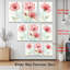 «Elegant Red Rose Floral», reproduction d'art sur toile tendue sur toile (ensemble de 3)-118089295