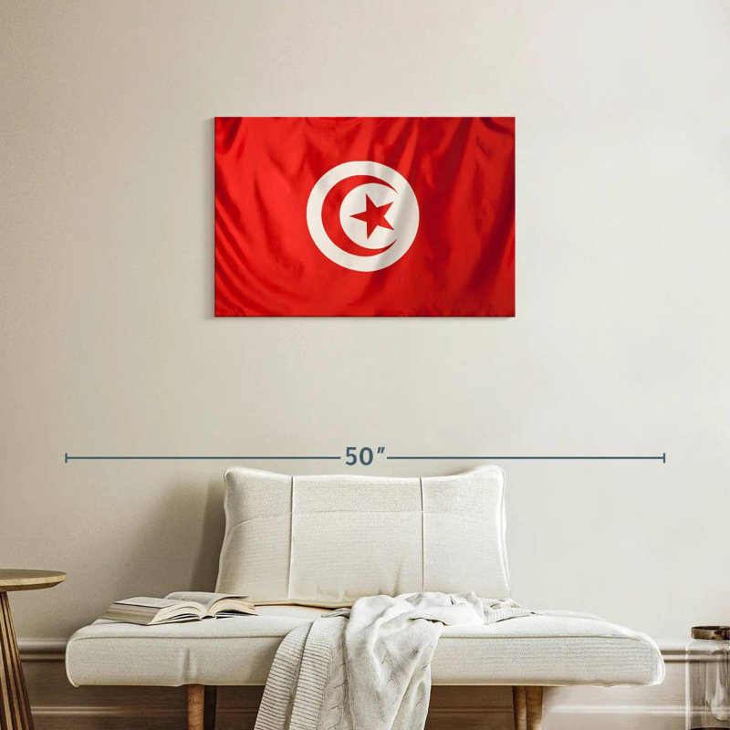 Drapeau Borges de la Tunisie, H 20 po x l 30 po