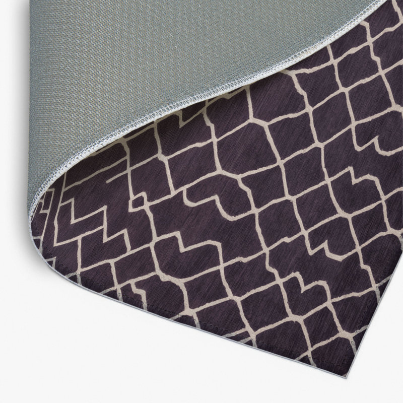 Tapis mauve intérieur et extérieur Trellis, Rectangulaire 2 pi x 3 pi