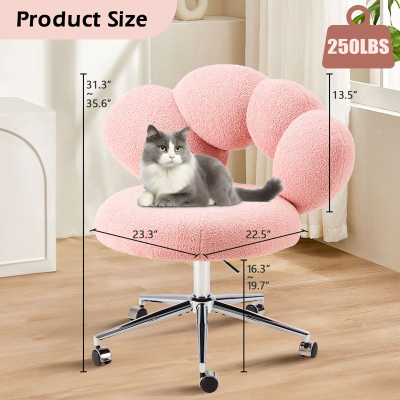 Fauteuil de salle de bain en peluche avec roulettes , Rose