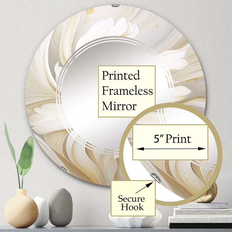 Cesena - Miroir mural moderne rond, 24 po x 24 po
