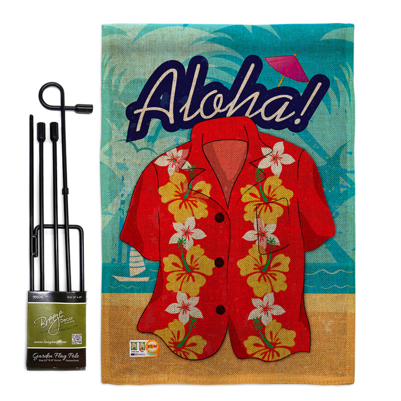 Paradise de maillots d’été, de 2 côtés en toile jute 18,5 x 13 po ensemble de drapeau