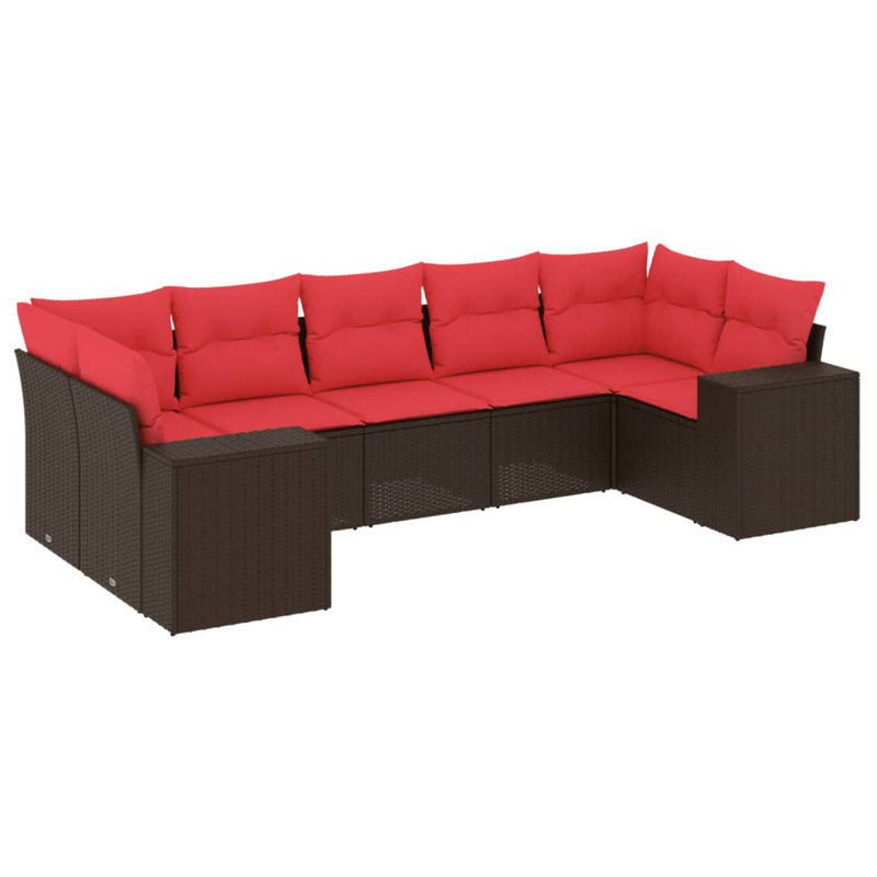 Ensemble de canapé de patio avec coussins 7 pièces Vidaxl