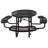 46" Round Heavy Steel Picnic Table With Umbrella Mount - Ideal For Camping, Picnic, Tailgate Events In Black Bracket Backyard Bbq, Camping-572990625
