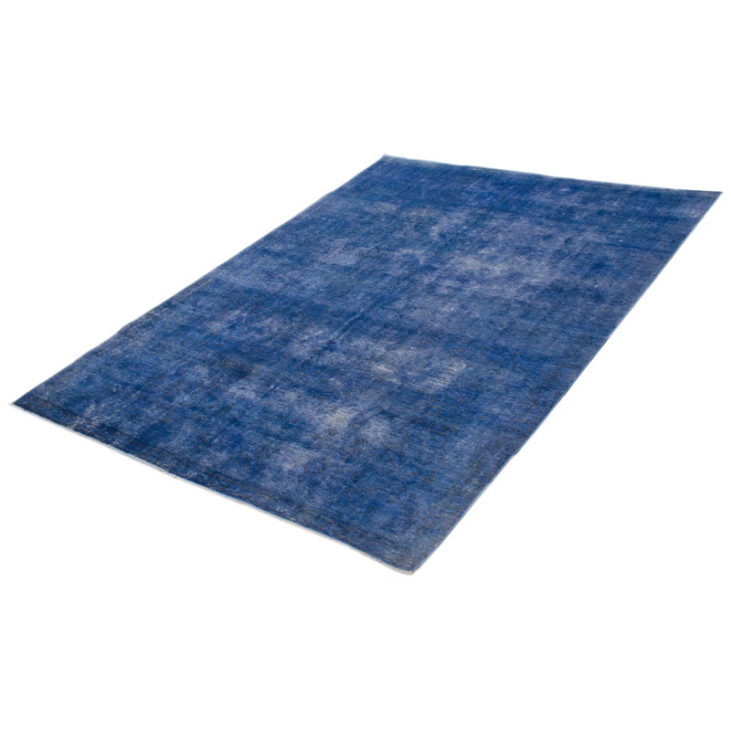 Tapis unique en laine 7 pi 7 po x 10 pi 3 po Maeser - bleu