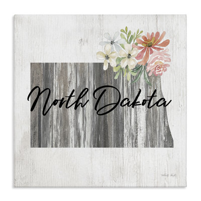 Shabby Elegance North Dakota Canvas Wall Art by Cindy Jacobs