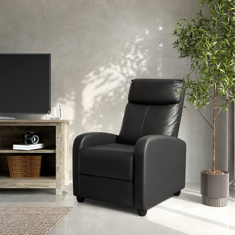 Recliner Chair with Lumbar Support, Dark Black