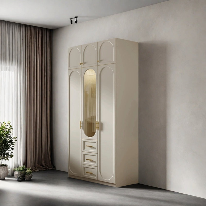 Armoire classique blanc crème, H 102,36 po x l 47,24 po x P 21,65 po