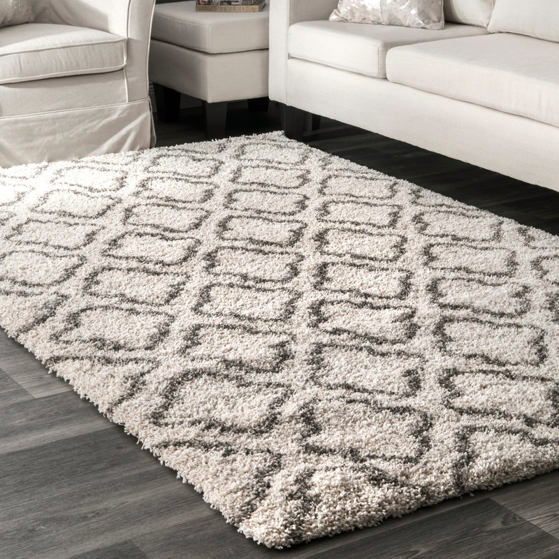 Tapis géométrique ivoire Custer, Rectangle 4 pi x 6 pi