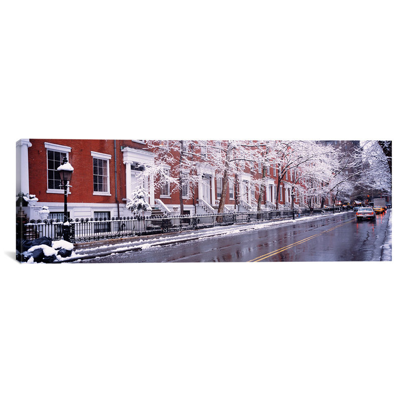 Hiver panoramique, neige à washington carré, new york, reproduction de photo sur toile tendue, H 20 po x l 60 po x P 1,5 po