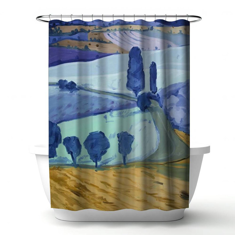 Shower Curtain LA137 – Polyester Shower Curtain, Dye Sublimation Print, 71" W × 74" L