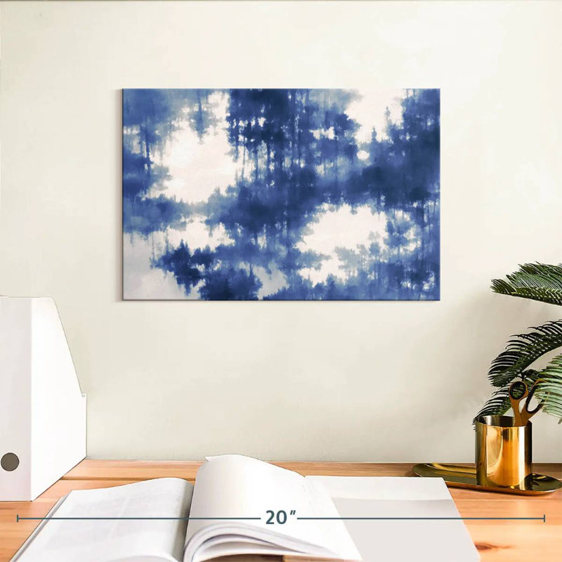 Avery Abstract Blue Forest Reflection, 8" H x 12" W