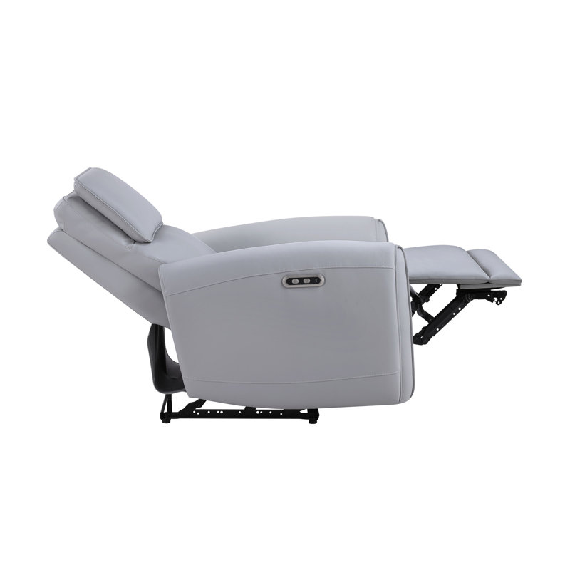 Jeromie Gray Synthetic Leather Power Motion Recliner W/USB Port