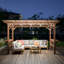 Pavillon de jardin pergola en bois robuste avec toit en métal et comptoirs à la mode Raison Design