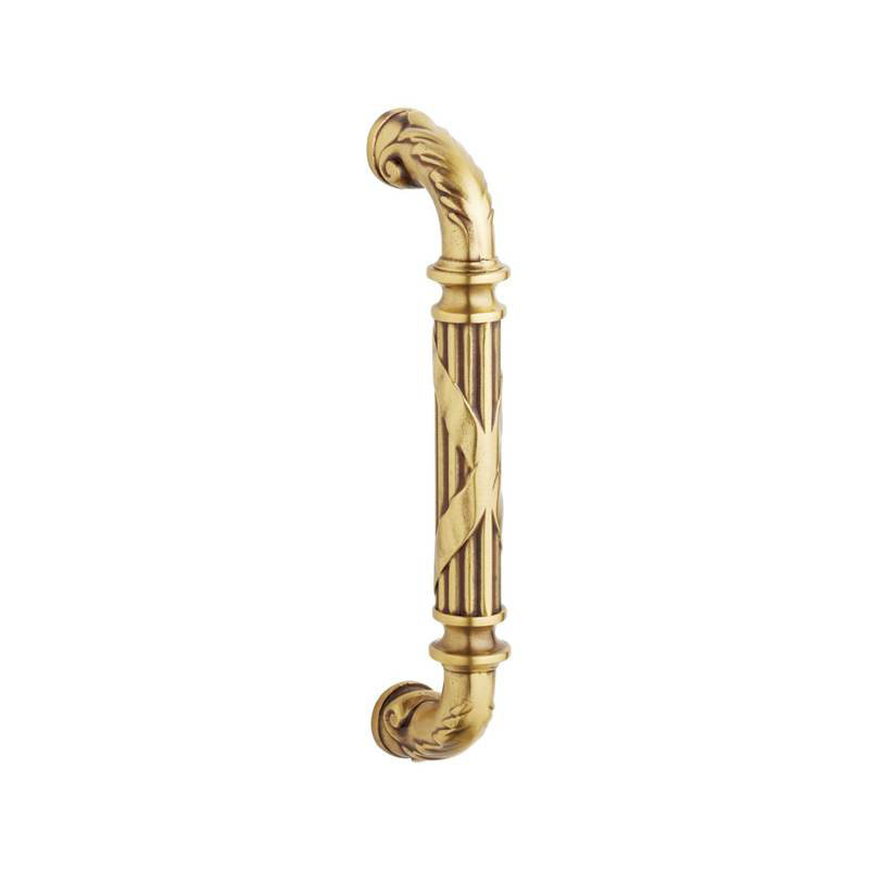 Edinburgh Door Pull, 9.3" H x 2.7" W x 2.1" D, Satin Brass and Brown