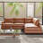 Leather 2-Piece Bumper Chaise Sectional Sofa, Cognac-108988472