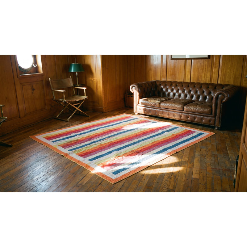 Antique American Usa Allover Geometric Wool Hand Knotted Pile Multicolor Jewel Tones 1920s Rug