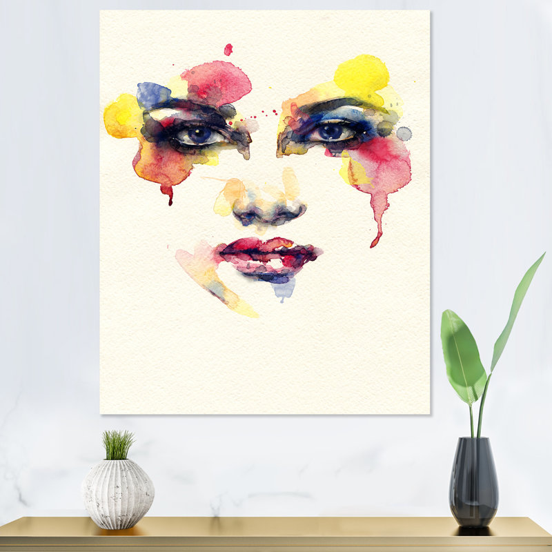 «Fashion Model With Vivid Make Up X», reproduction d'art sur toile Glam, H 12 po x l 8 po x P 1 po, Toile tendue