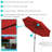 Jericho 96" Market Umbrella with Solar-Powered LEDs - Red-1124638266