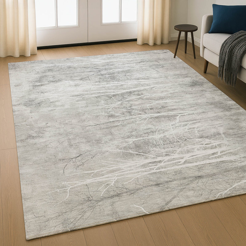 Premium Machine Washable Mayfield AMF2083 Floral Rug, 9' x 12', Brown