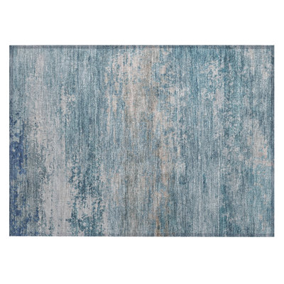 Machine Washable Indoor/Outdoor Xhevrie Sky Rug