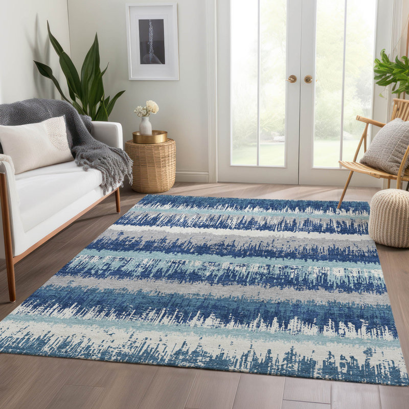 Tapis à rayures de qualité supérieure lavable à la machine Jahnke AMF1013, Rectangle 10 pi x 14 pi