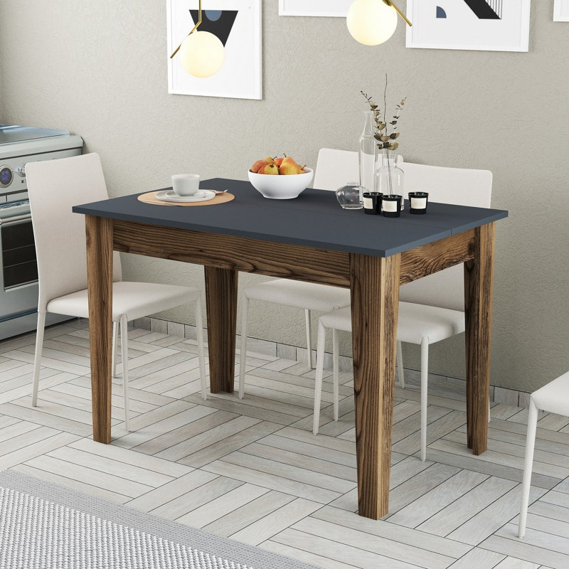 Table de cuisine, Anthracite, Noyer