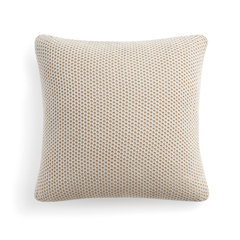 Geometric Natural Beige Square Scatter Cushion with Filling
