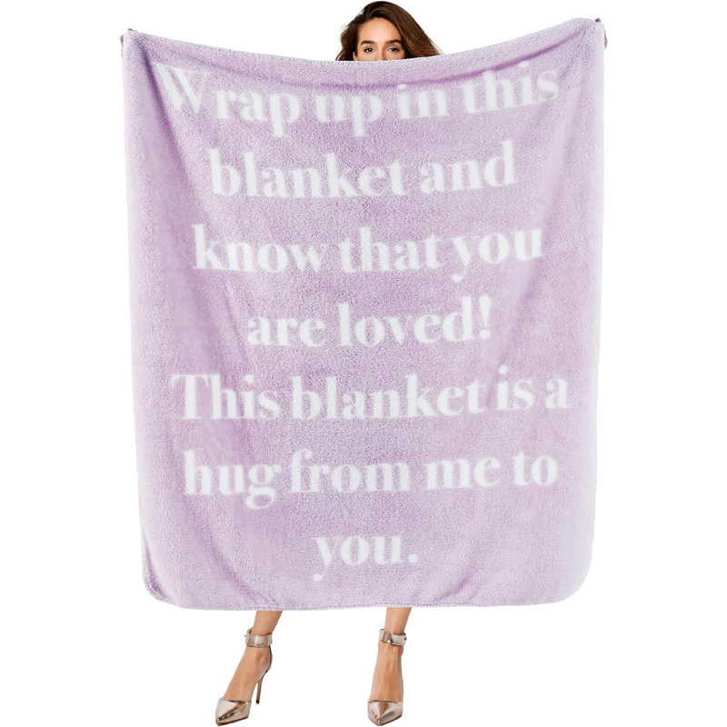 Bedsure Get Well Blankets with Inspirational Words, Purple