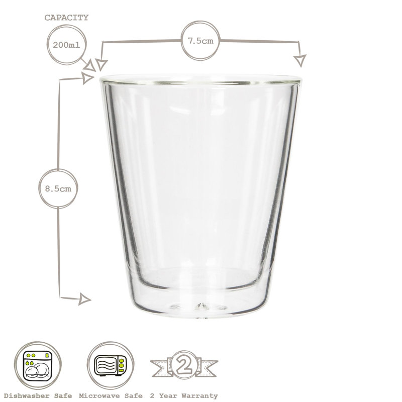 Rink Drink 200ml Double Walled Glasses - Set of 6
