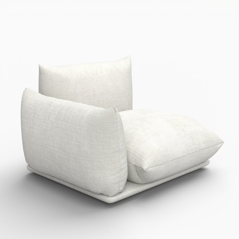 Chaise rembourrée en tissu de chenille Minarik, Beige