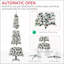 Arbre de Noël artificiel enneigé 9 pi avec branches de pin réalistes, pommes de pin, baies rouges, ouverture automatique, vert-715716987