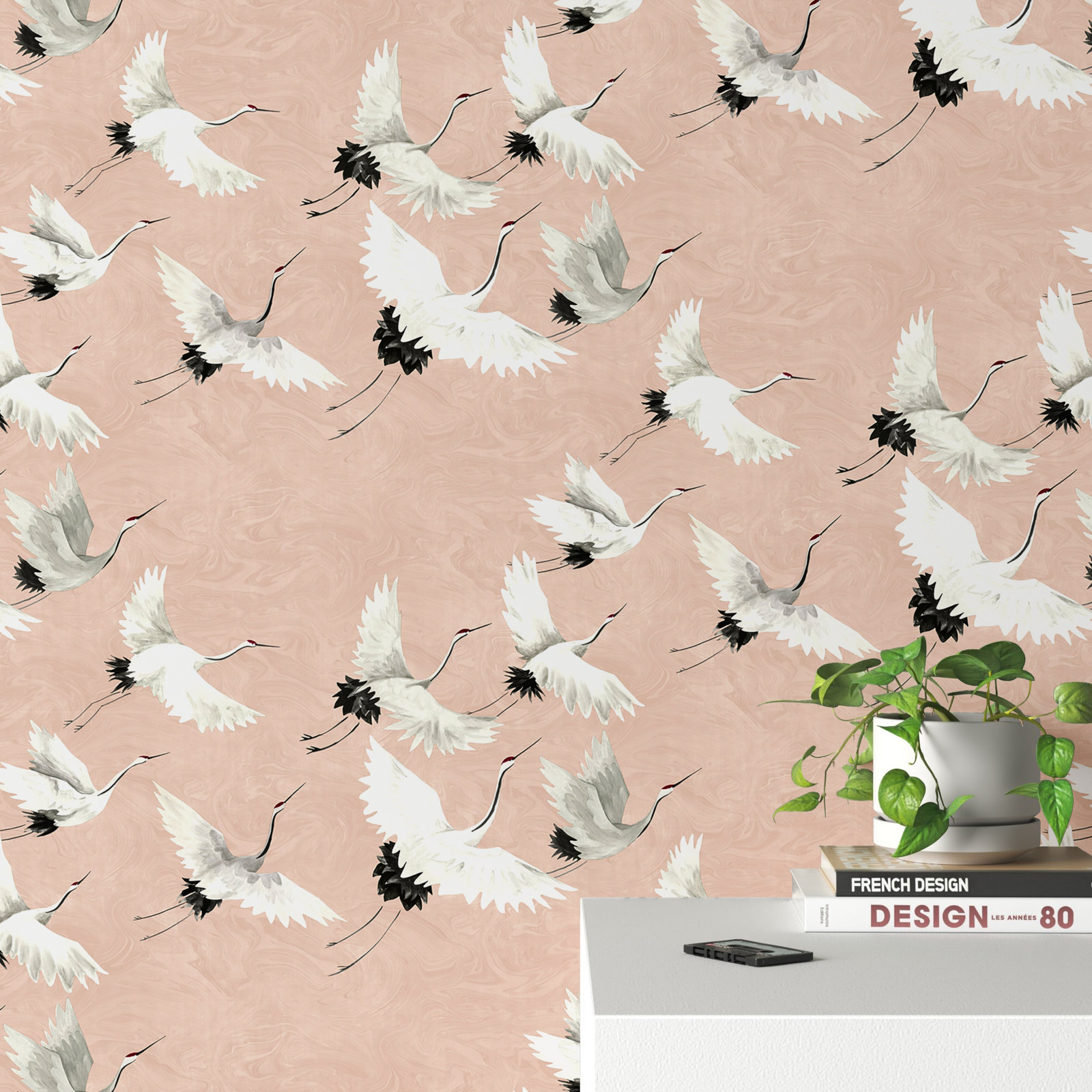 Brynn Modern Peel & Stick Wallpaper, Pink