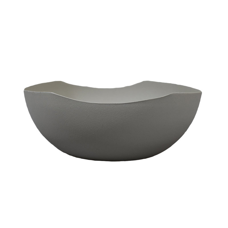 Bol décoratif en métal Alyta, Ivoire, H 3,1 po x l 7,4 po x P 8,6 po