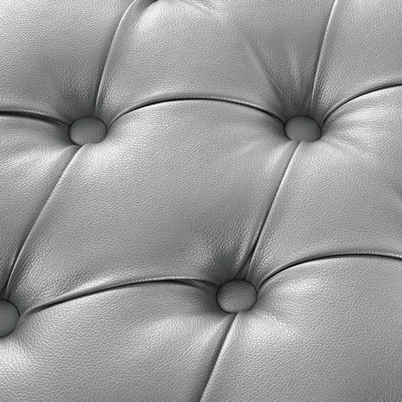 Repose-pieds cocktail 35 po, Similicuir argent