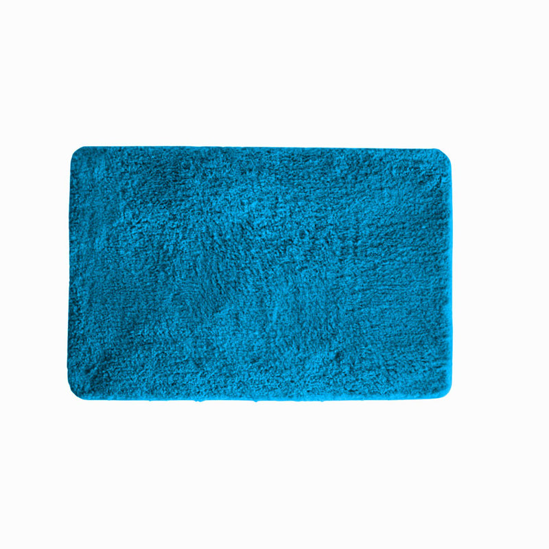 Eiliyah Microfiber Non-Slip Bath Mat, 17" W x 24" L, Turquoise